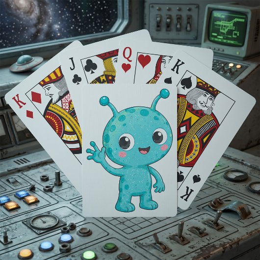 Schattig Baby Alien Ruimtemonster Pokerkaarten