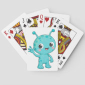 Schattig Baby Alien Ruimtemonster Pokerkaarten (Achterkant)