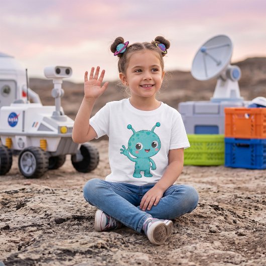 Schattig Baby Alien Ruimtemonster T-shirt