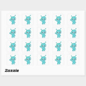 Schattig Baby Alien Ruimtemonster Vierkante Sticker (Vel)