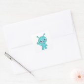 Schattig Baby Alien Ruimtemonster Vierkante Sticker (Envelop)