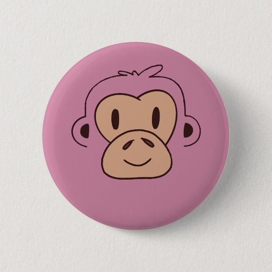 Schattig Baby Apengezicht Ronde Button 5,7 Cm (Voorkant)