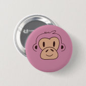 Schattig Baby Apengezicht Ronde Button 5,7 Cm (Voorkant /achterkant)