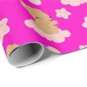 Schattig Baby Beer drijvend op een wolk Cadeaupapier (Rol Hoek)