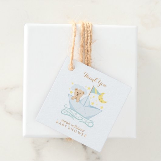 Schattig Baby Beer in papierbak Bedankjes Labels (In situ)