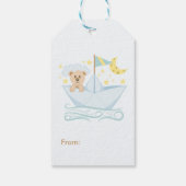 Schattig Baby Beer in papierbak Cadeaulabel (Achterkant)