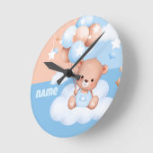 schattig baby beer op maat ronde klok (Hoek)