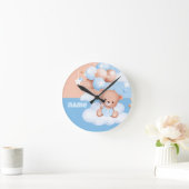 schattig baby beer op maat ronde klok (Huis)