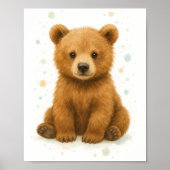 Schattig Baby Beer Waterverf Art Poster (Voorkant)