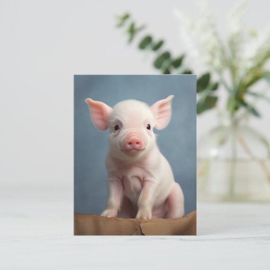 Schattig Baby biggetje - Grappige boerderijdieren Briefkaart (Staand voorkant)