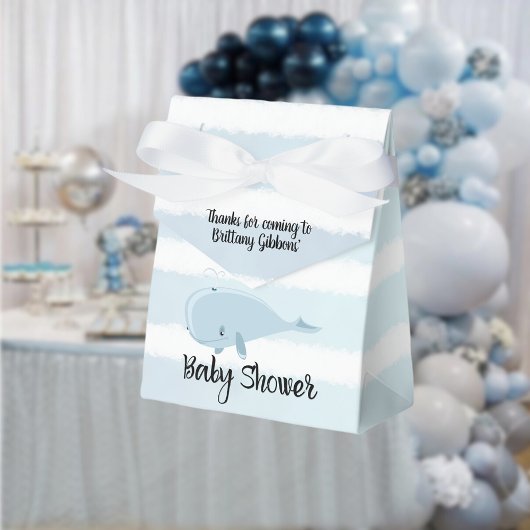 Schattig baby blauw walvis gestreept Baby shower Bedankdoosjes