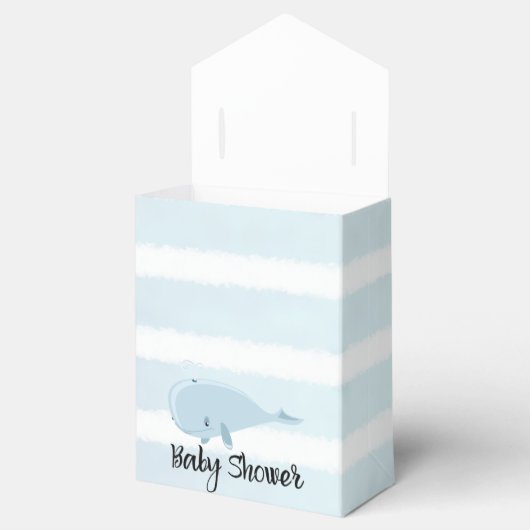 Schattig baby blauw walvis gestreept Baby shower Bedankdoosjes (Geopend)