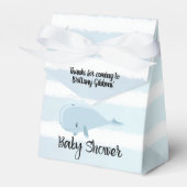 Schattig baby blauw walvis gestreept Baby shower Bedankdoosjes (Voorkant Zijde)