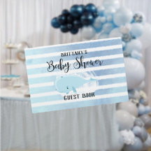 Schattig baby blauw walvis gestreept Baby shower