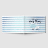 Schattig baby blauw walvis gestreept Baby shower Gastenboek (Volledig)