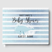 Schattig baby blauw walvis gestreept Baby shower Gastenboek (Voorkant)