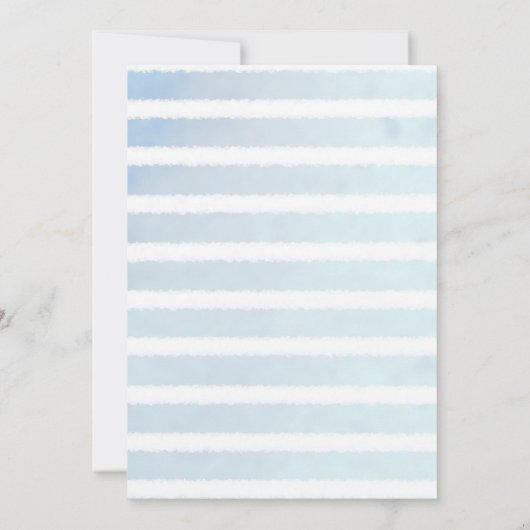 Schattig baby blauw walvis gestreept Baby shower Kaart (Achterkant)