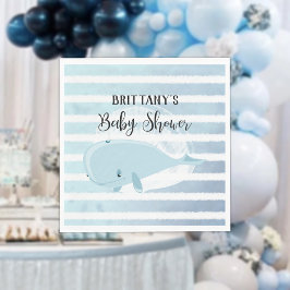 Schattig baby blauw walvis gestreept Baby shower Servet