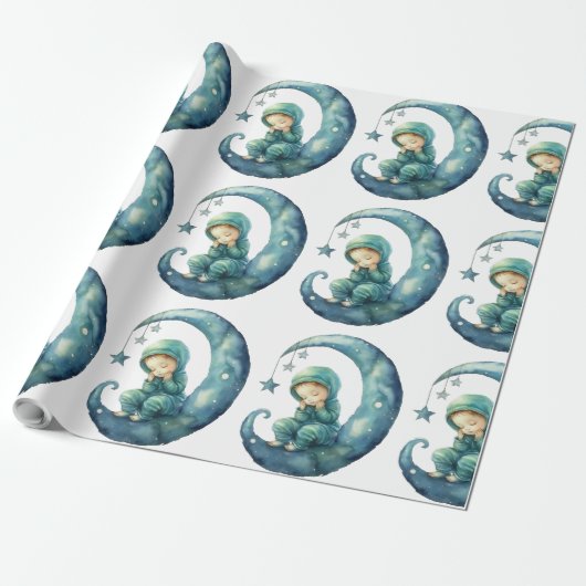 Schattig baby boy inpakpapier (Uitgerold)