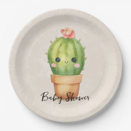 Schattig Baby Cactus Succulent Baby shower Papieren Bordje