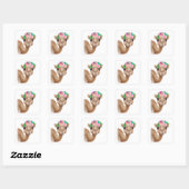 Schattig Baby Camel Vierkante Sticker (Vel)