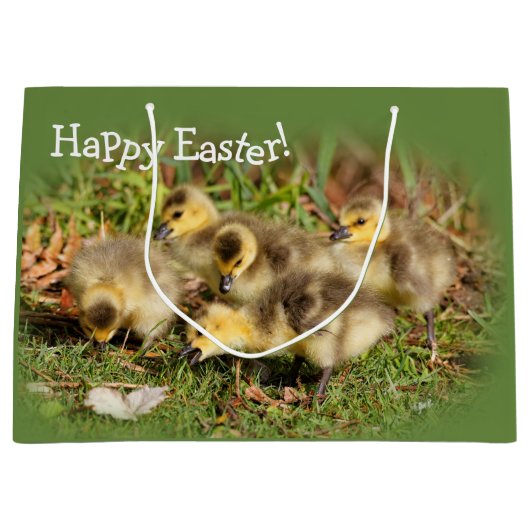 Schattig Baby Canada Gese op de gras Large Cadeautasje (Voorkant)