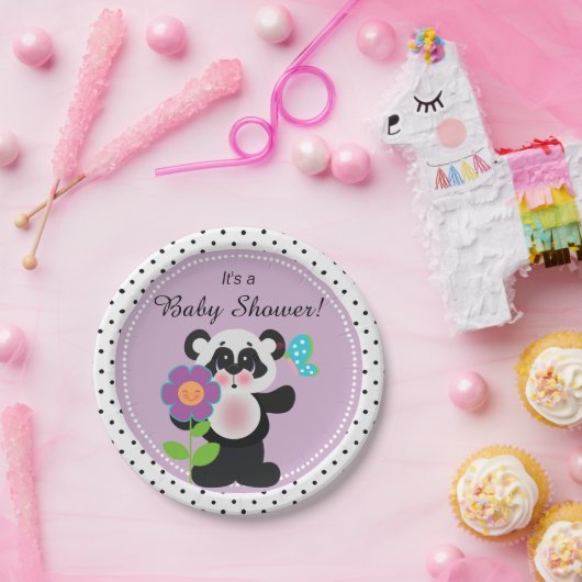 Schattig Baby Custom Panda-Beer Papieren Bordje (Feest)