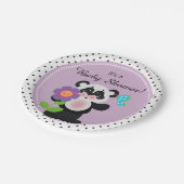 Schattig Baby Custom Panda-Beer Papieren Bordje (Gekanteld)