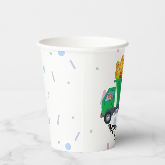 Schattig baby dinosaurus eierafval vrachtwagen Ver Papieren Bekers (Rechts)