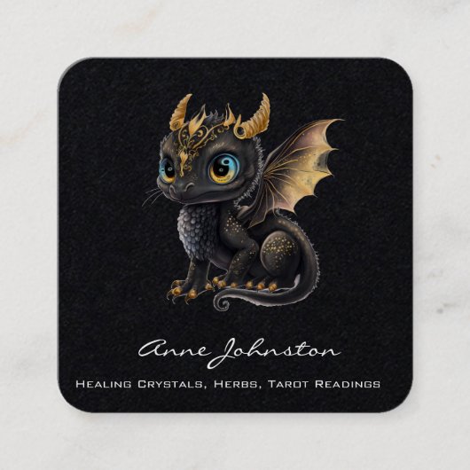 Schattig Baby Dragon Square Visitekaartje (Voorkant)