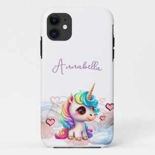 Schattig Baby Eenhoorn en Hartjes Case-Mate iPhone Case