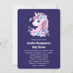 Schattig Baby Eenhoorn Waterverf Baby Shower Kaart