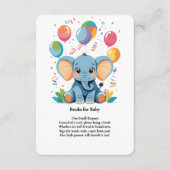 Schattig Baby Elephant Balloons Baby shower Informatiekaartje (Voorkant)