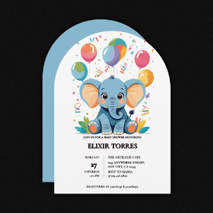 Schattig Baby Elephant Balloons Baby shower Kaart