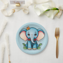 Schattig Baby Elephant Blue