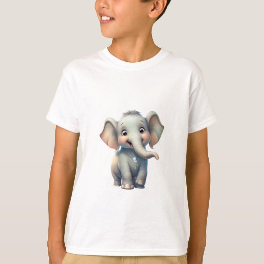 Schattig Baby Elephant design T-shirt (Voorkant)