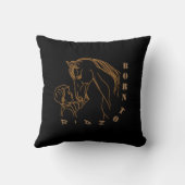 Schattig Baby en Paardenontwerp - Born to Ride Kussen (Achterkant)