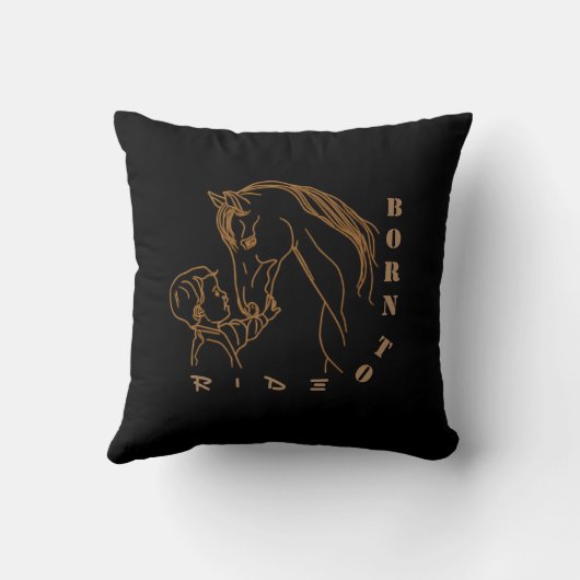 Schattig Baby en Paardenontwerp - Born to Ride Kussen (Achterkant)
