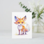Schattig Baby Fox Briefkaart (Staand voorkant)