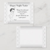 Schattig Baby Girl Luier Raffle Ticket Informatiekaartje (Voorkant / Achterkant)