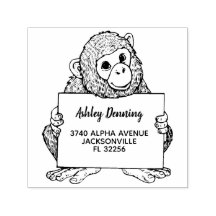 Schattig Baby Gorilla Holding Return Address