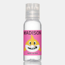 Schattig Baby haai geel en roze monogram