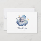 Schattig baby hippo baby shower bedankje bedankkaart (Achterkant)