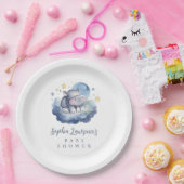 Schattig Baby Hippo Baby shower Papieren Bordje (Feest)