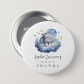 Schattig Baby Hippo Baby shower Ronde Button 7,6 Cm (Voorkant /achterkant)