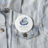 Schattig Baby Hippo Baby shower Ronde Button 7,6 Cm (In situ)