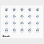 Schattig Baby Hippo Baby shower Ronde Sticker (Vel)