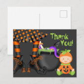 Schattig Baby in pompoenkostuum Halloween Dank u Briefkaart (Voorkant / Achterkant)