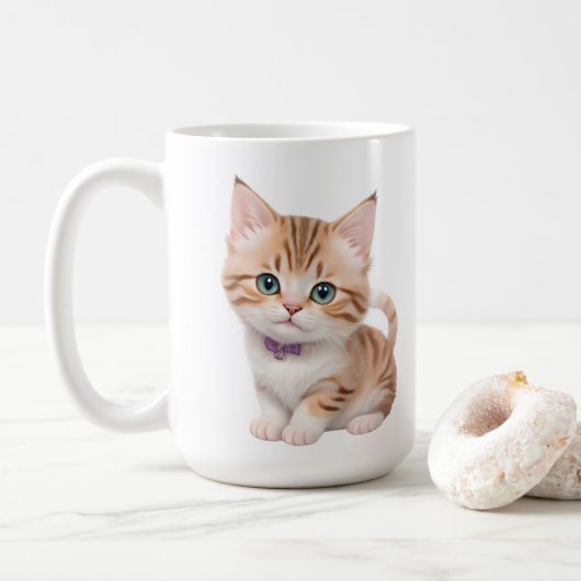 Schattig Baby Kitten Design Koffiemok (Met donut)