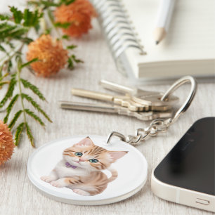 Schattig Baby Kitten Design Sleutelhanger